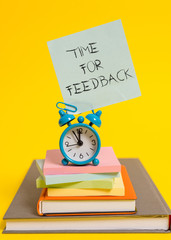 Handwriting text writing Time For Feedback. Conceptual photo information about reactions to a...