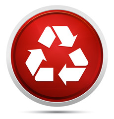 Recycle symbol icon Promo Red Round Button