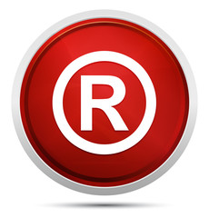 Registered symbol icon Promo Red Round Button