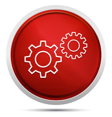 Settings process icon Promo Red Round Button