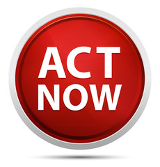 Act Now Promo Red Round Button
