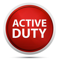 Active Duty Promo Red Round Button
