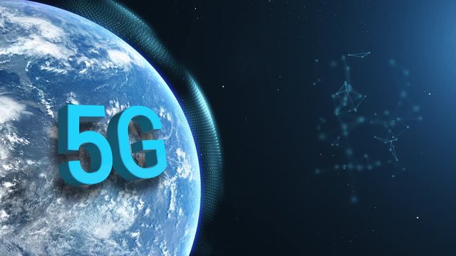 Earth 5G Network iot Internet of Things Half Orb Day Blue