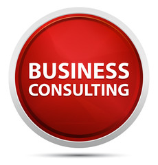 Business Consulting Promo Red Round Button