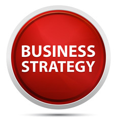 Business Strategy Promo Red Round Button