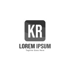Initial KR logo template with modern frame. Minimalist KR letter logo vector illustration