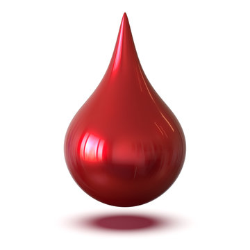3d illustration of drop blood abstract red ink dye droplet form