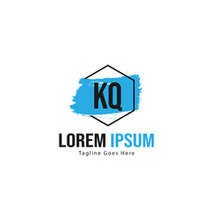 Initial KQ logo template with modern frame. Minimalist KQ letter logo vector illustration