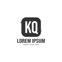 Initial KQ logo template with modern frame. Minimalist KQ letter logo vector illustration