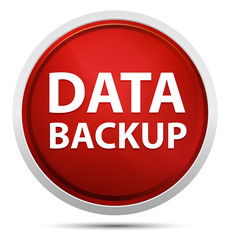 Data Backup Promo Red Round Button