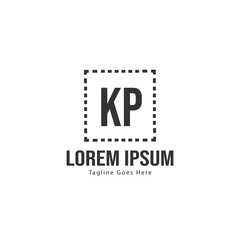 Fototapeta premium Initial KP logo template with modern frame. Minimalist KP letter logo vector illustration