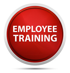 Employee Training Promo Red Round Button