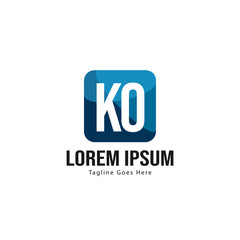 Fototapeta premium Initial KO logo template with modern frame. Minimalist KO letter logo vector illustration