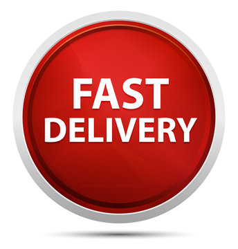 Fast Delivery Promo Red Round Button