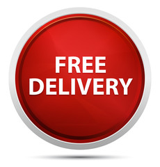 Free Delivery Promo Red Round Button