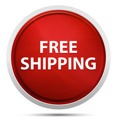 Free Shipping Promo Red Round Button