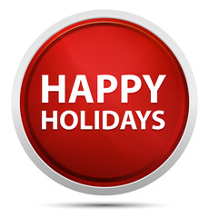 Happy Holidays Promo Red Round Button