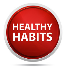 Healthy Habits Promo Red Round Button