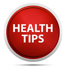 Health Tips Promo Red Round Button
