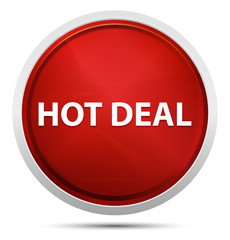 Hot Deal Promo Red Round Button
