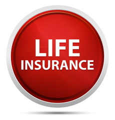 Life Insurance Promo Red Round Button