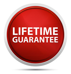 Lifetime Guarantee Promo Red Round Button