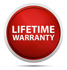 Lifetime Warranty Promo Red Round Button