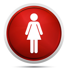 Woman icon Promo Red Round Button