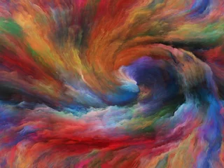 Zelfklevend Fotobehang Mix van kleuren De vlam van verf
