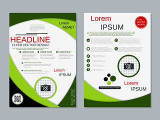 Modern professional two-sided flyer vector design template