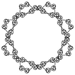 Vector illustration poster with various pattern art leaf flower frame