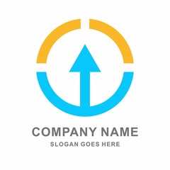 Arrow Digital Technology Computer Business Company Stock Vector Logo Design Template