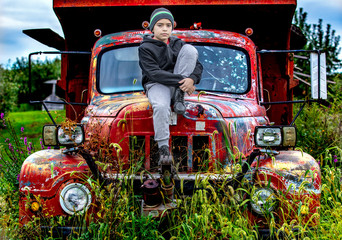 old tractor in the field