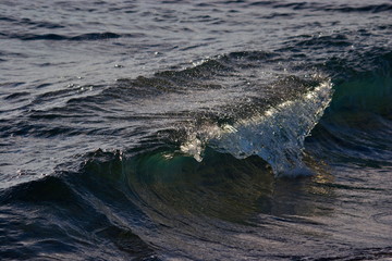 Waves crashing on the rocks