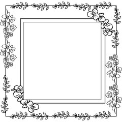 Vector illustration various crowd of flower frame for invitation card