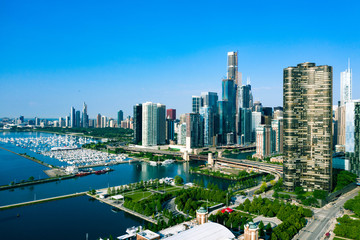 Obraz premium Chicago Skyline z jeziora Michigan