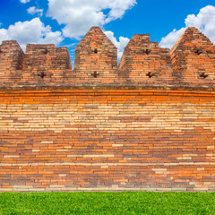 Ancient fortress walls  of chiangmai thailand