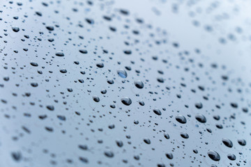 Water drop on the glass.