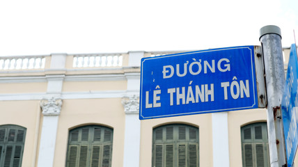 Obraz premium SAIGON, VIETNAM. 2019 Jun 19th. A Street of Le Thanh Ton District.