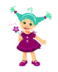 Little Fairy, Cartoon character on white background