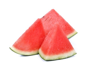 Sliced ripe watermelon isolated on white background