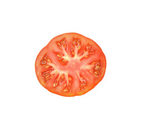 Tomato slice isolated on white background