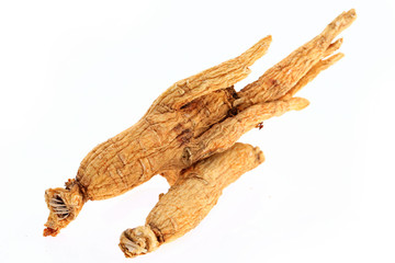 Ginseng on a white background