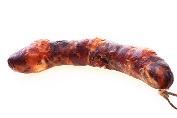 Sausages on a white background