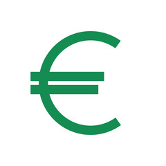 Flat euro icon. European currency sign. Money cash isolated on background