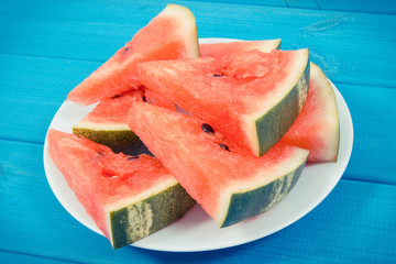 Vintage photo, Watermelon containing vitamins and minerals, healthy dessert