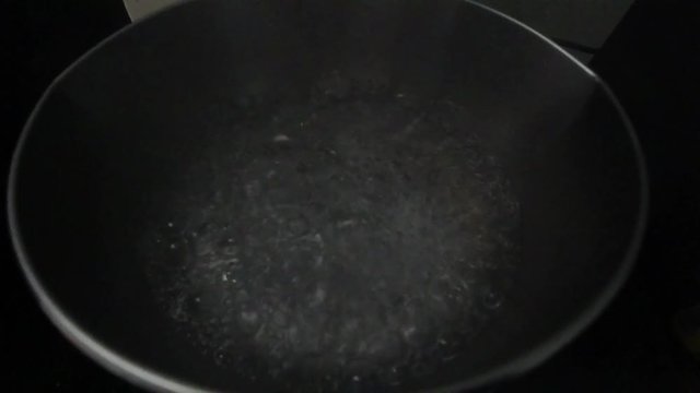 Hot water is boiling
