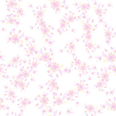 Abstract flowers seamless pattern for fabric design. Vector repeat illustrations. Romantic  twig and flora seamless pattern.Botanical wallpaper. Element decorative floral.