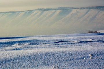 Fototapeta na wymiar winter nature of Kuzbass, Russia.