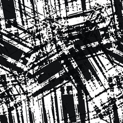 Grunge is black and white. Abstract seamless vector texture. Old worn surface in scratches.